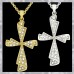 N866 Rb Forever Gold or Silver Plated Folding Scroll Cross Bulk No Box 1020046-Silver
